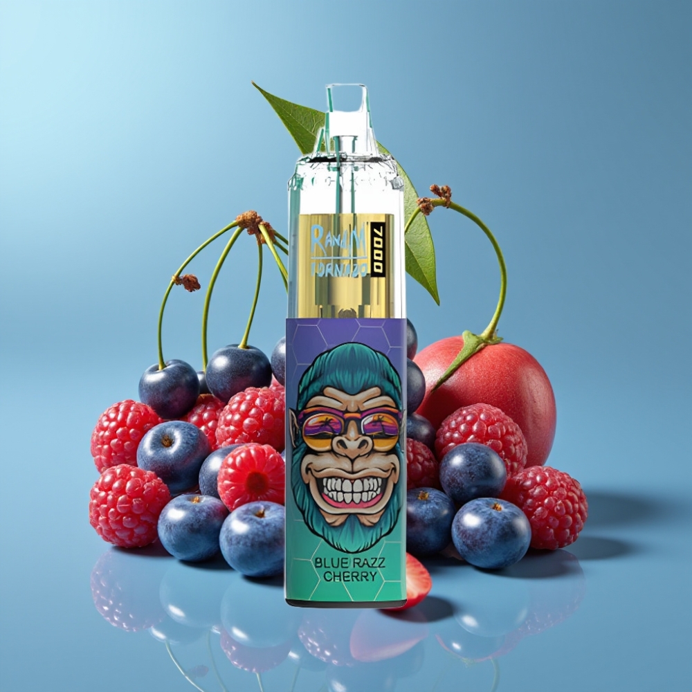 Fumot Tornado 7000 Puffs 14ML Mesh Type-C RGB Air-Adjustable Blue Razz Cherry