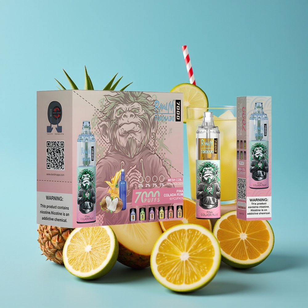 Fumot Tornado 7000 Puffs 14ML Mesh Type-C RGB Air-Adjustable Pina Colada Rum