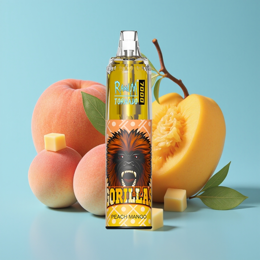 Fumot Tornado 7000 Puffs 14ML Peach Mango Mesh Air-Adjustable Type-C RGB