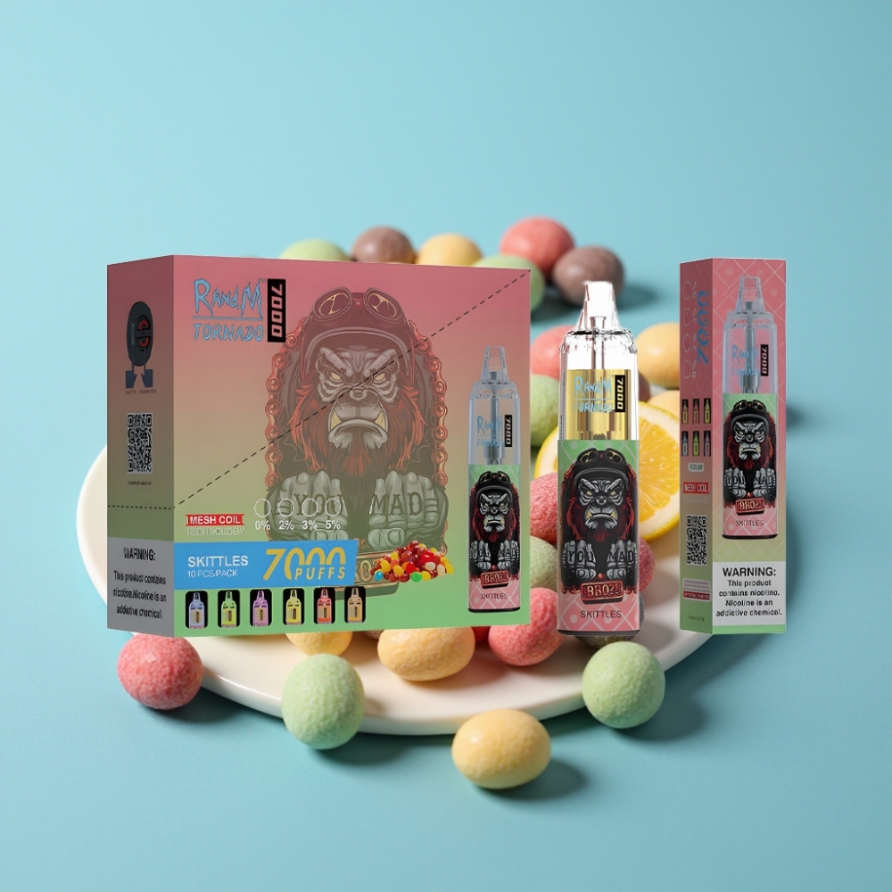 Fumot Tornado 7000 Puffs 14ML Skittles Mesh RGB Type-C Air-Adjustable