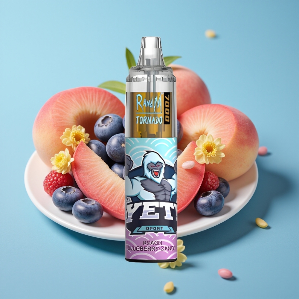 RandM Fumot Tornado 7000 Puffs 14ML Mesh Peach Blueberry Candy Disposable Vape