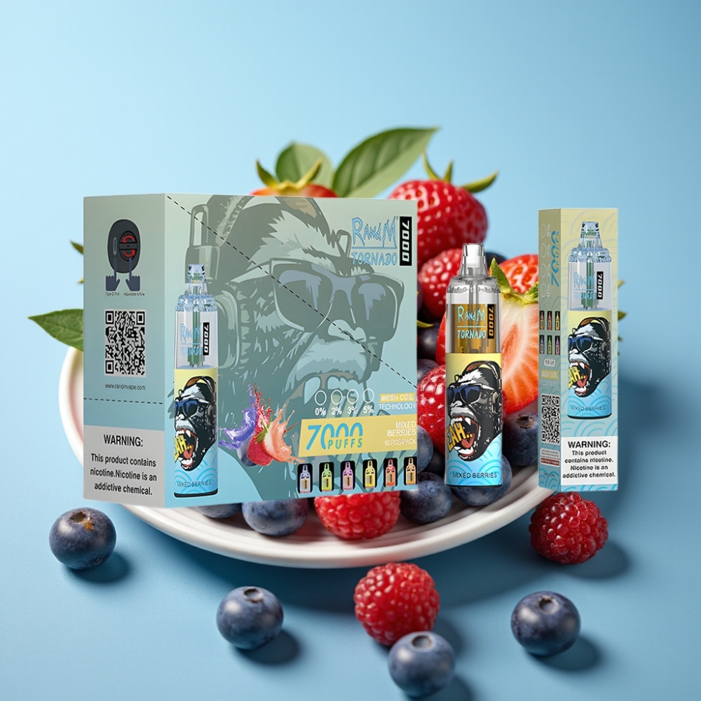 RandM Fumot Tornado 7000 Puffs 14ML Mesh Type-C RGB Air-Adjustable Mixed Berries