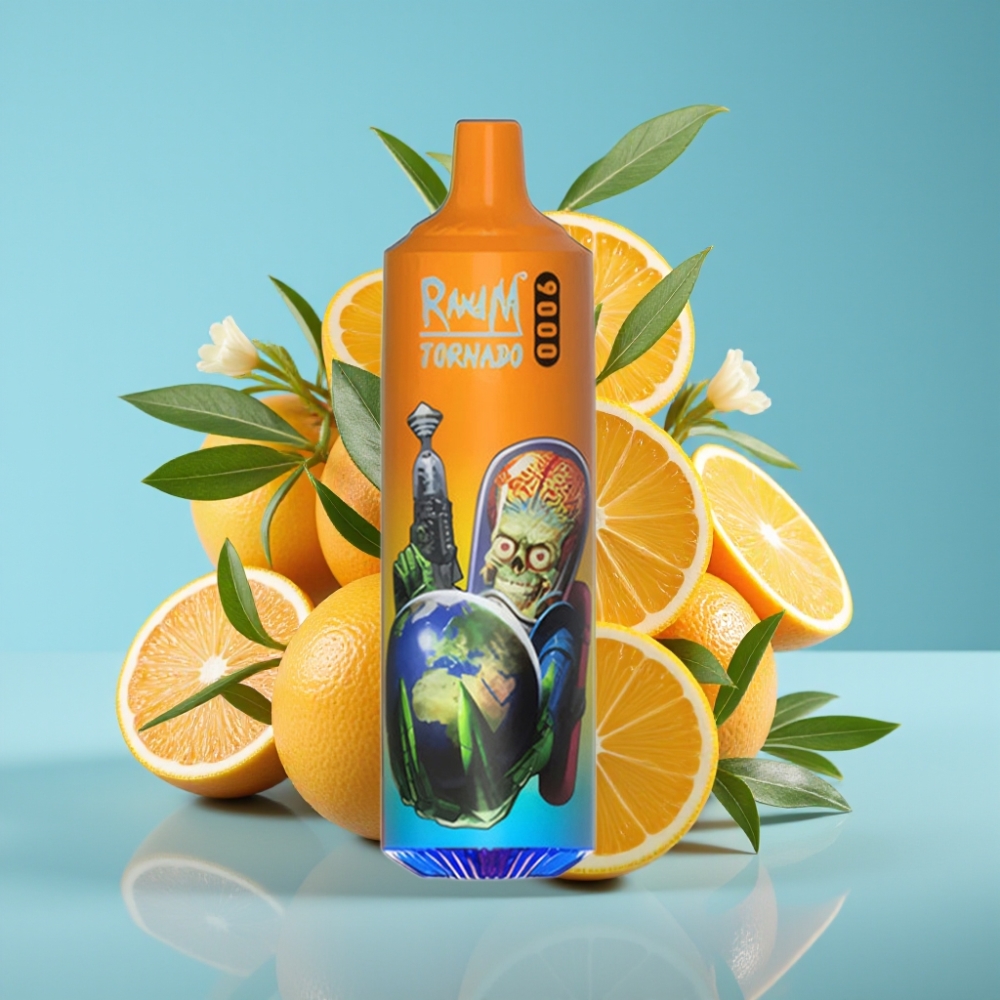 RandM Tornado 9000 Puffs 18mL Mesh Coil Orange Soda Disposable Vape
