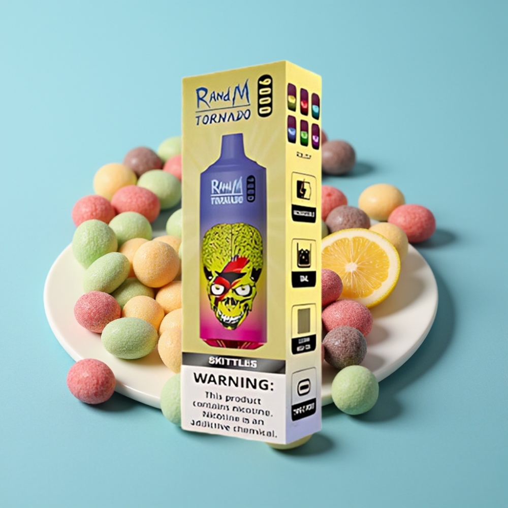 RandM Tornado 9000 Puffs 850mAh 18mL Mesh Coil RGB Skittles