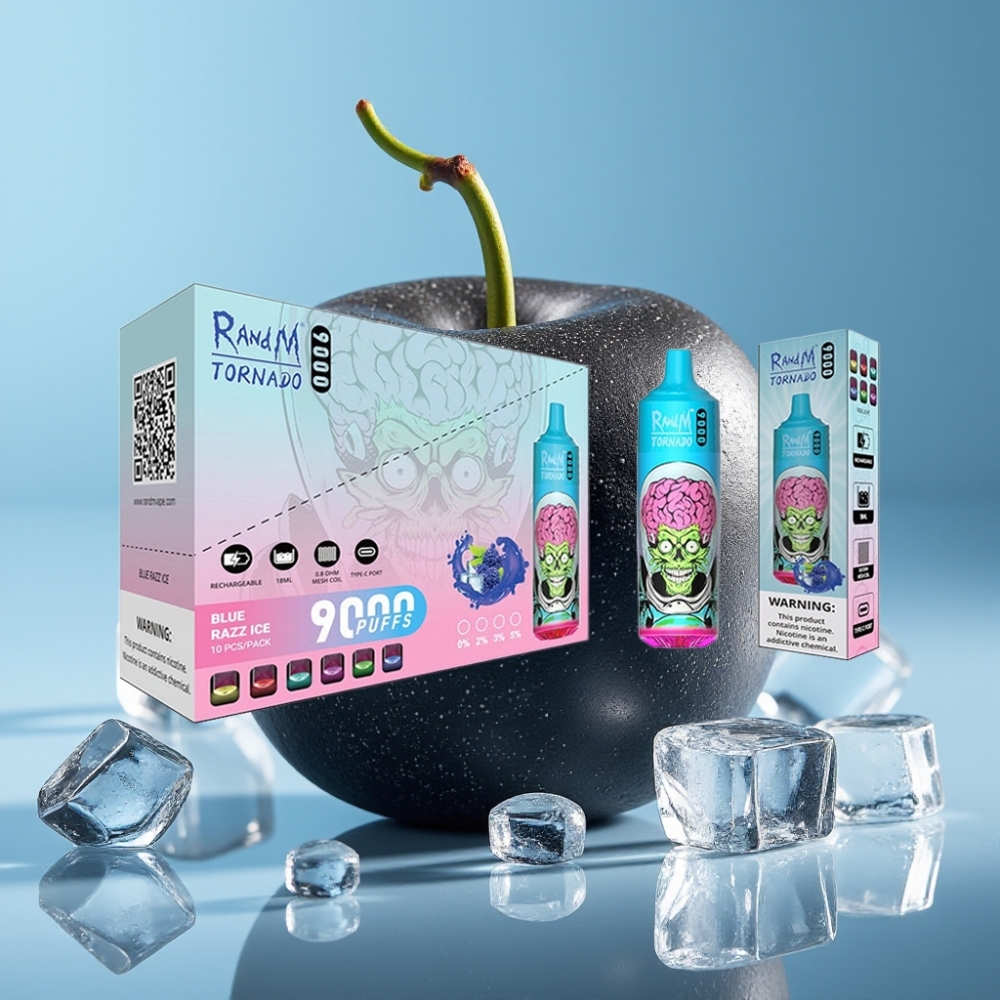 RandM Tornado 9000 Puffs 850mAh 18mL Mesh RGB Black Dragon Ice