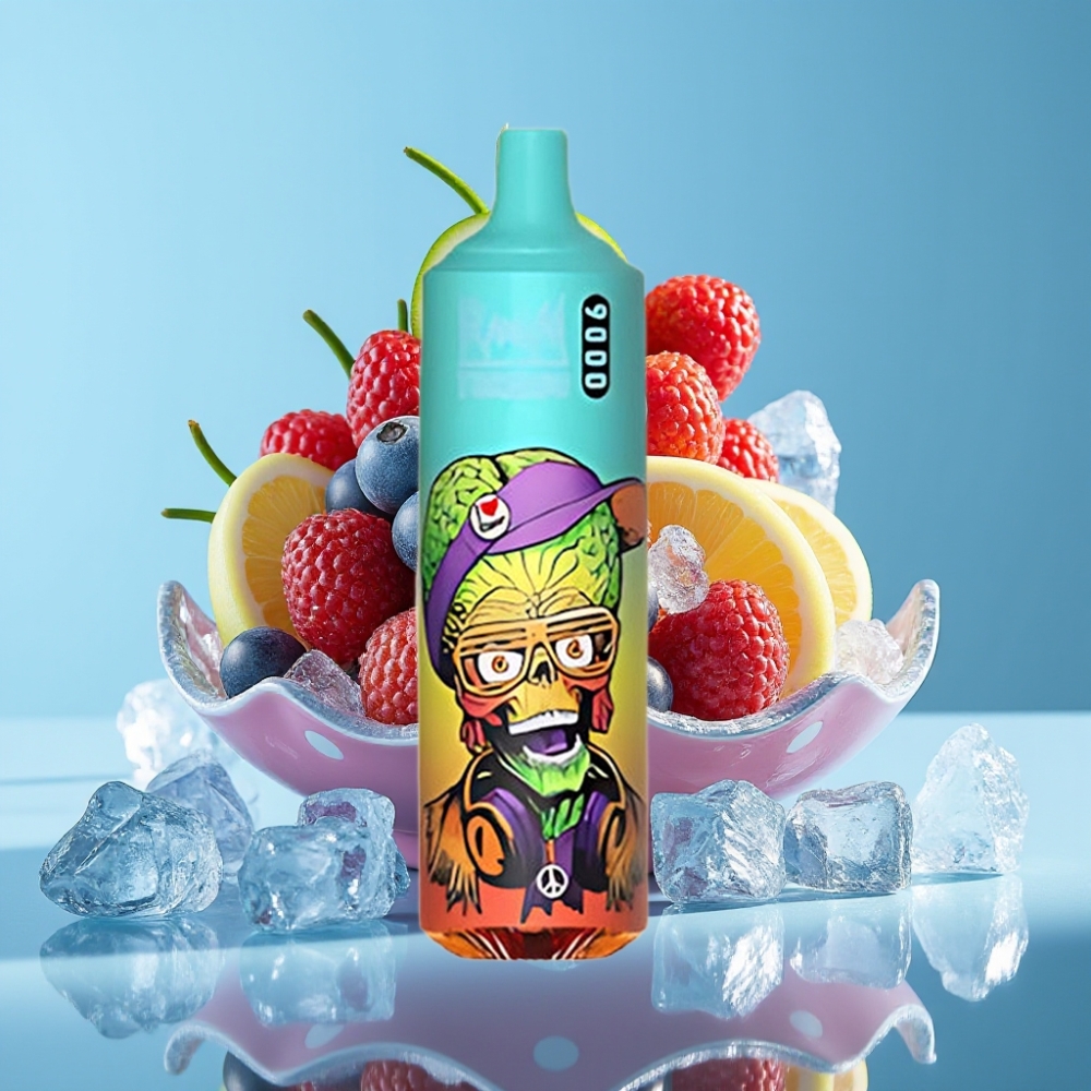 RandM Tornado 9000 Puffs 850mAh 18mL Mesh RGB Bluelicious Ice