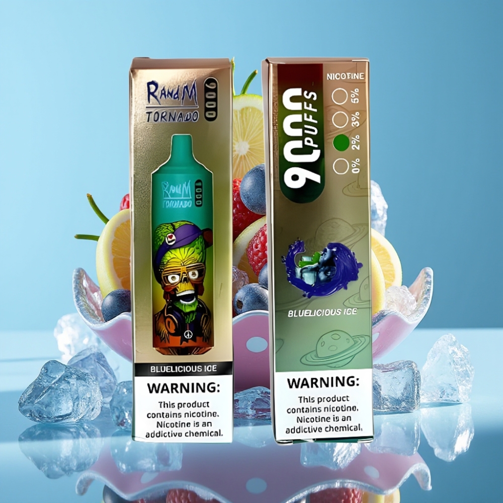 RandM Tornado 9000 Puffs 850mAh 18mL Mesh RGB Bluelicious Ice
