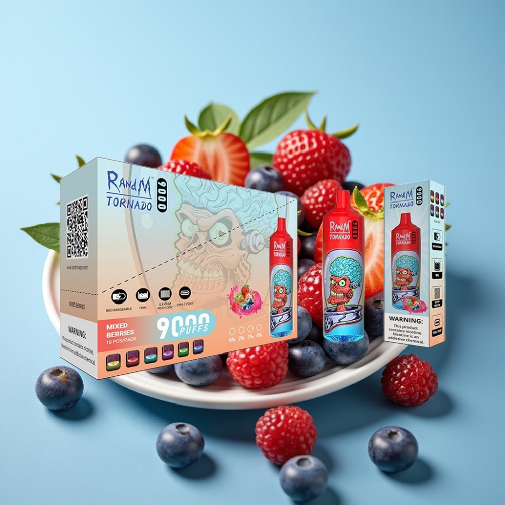 RandM Tornado 9000 Puffs 850mAh Mesh Mixed Berries RGB Display