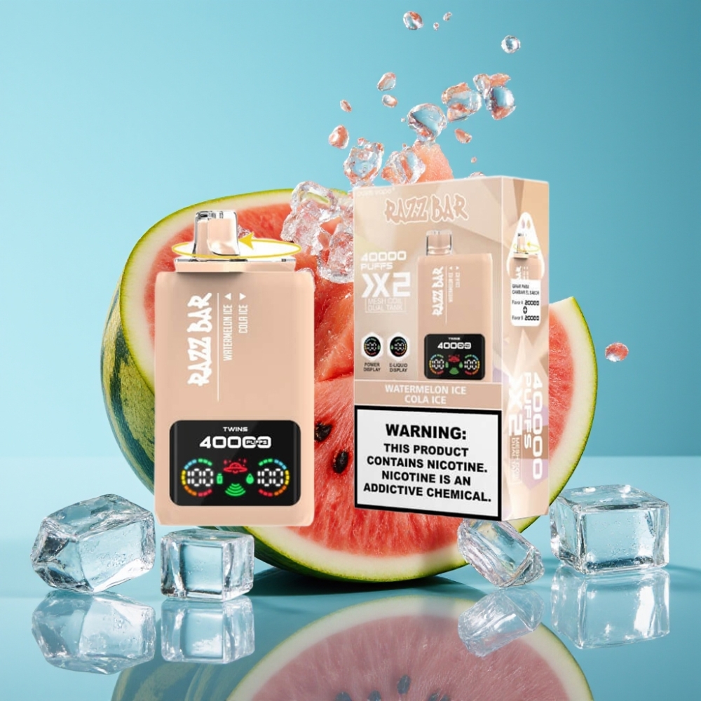 Razz Bar 40000 Puffs Power Screen Mesh Coil Type-C WATERMELON ICE & COLA ICE