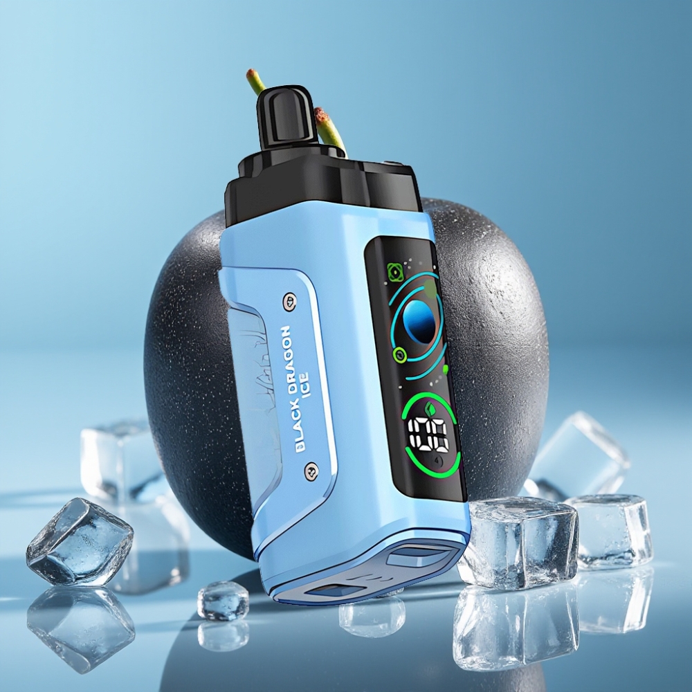 Razz Bar 45000 Puffs 1.0 Ohm Mesh Adjustable Airflow Black Dragon Ice