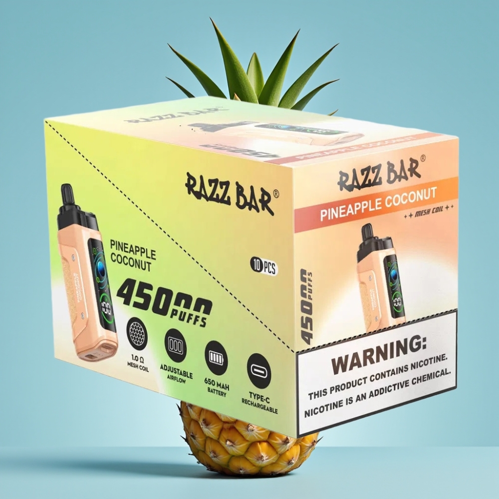 Razz Bar 45000 Puffs Mesh Adjustable Airflow Pineapple Coconut