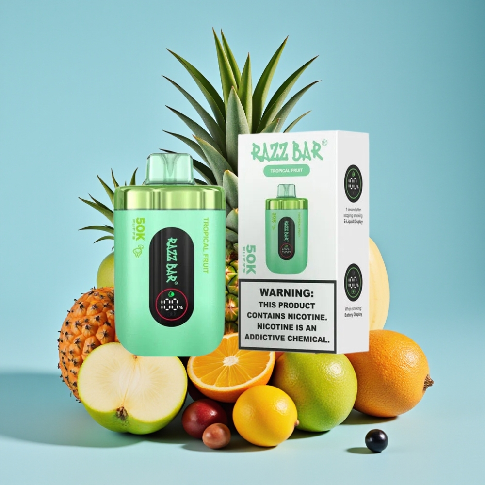 Razz Bar 50K Puffs 1.0 Ohm Mesh 650mAh Type-C Tropical Fruit