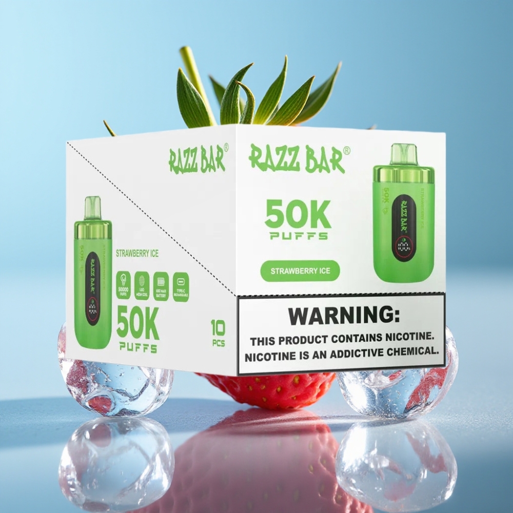 Razz Bar 50K Puffs 1.0 Ohm Mesh Strawberry Ice vape Canada wholesale