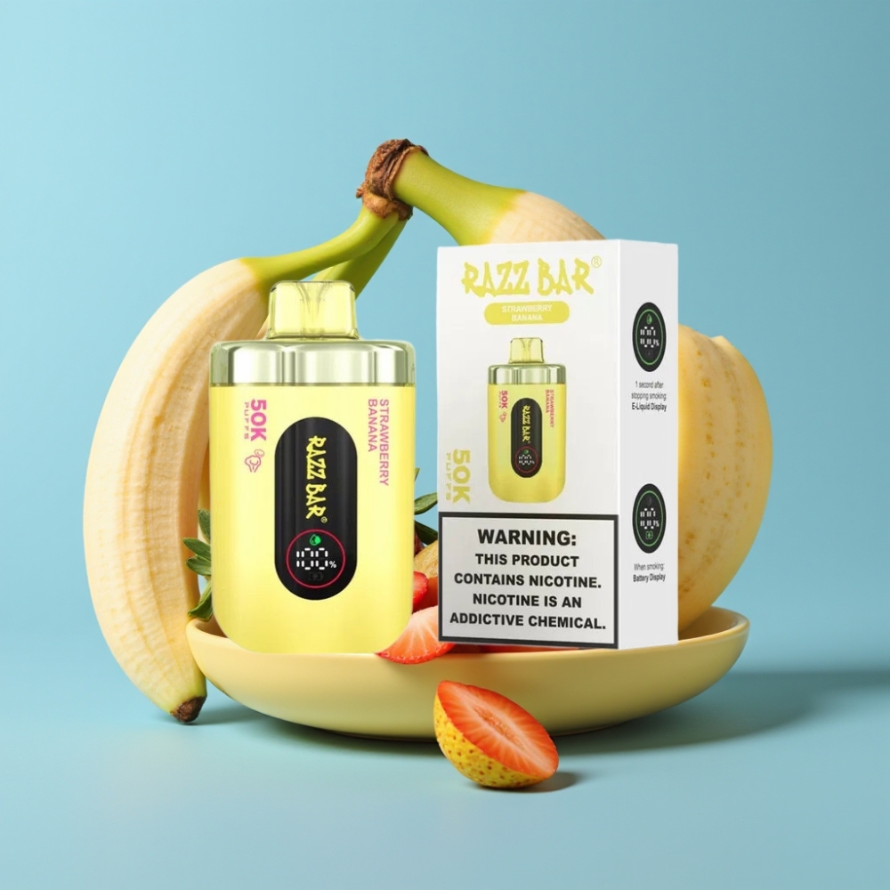 Razz Bar 50K Puffs 650mAh Type-C Strawberry Banana vape Canada wholesale