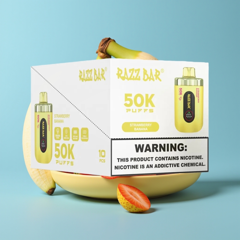 Razz Bar 50K Puffs 650mAh Type-C Strawberry Banana vape Canada wholesale